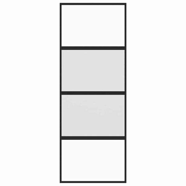 vidaXL Ușă glisantă, negru, 76x205 cm, sticlă securizată și aluminiu