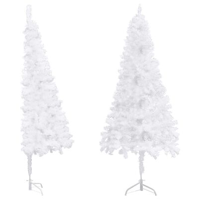 vidaXL Brad de Crăciun artificial, de colț, alb, 240 cm, PVC