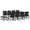 vidaXL Set mobilier de grădină, 13 piese, negru, textilenă