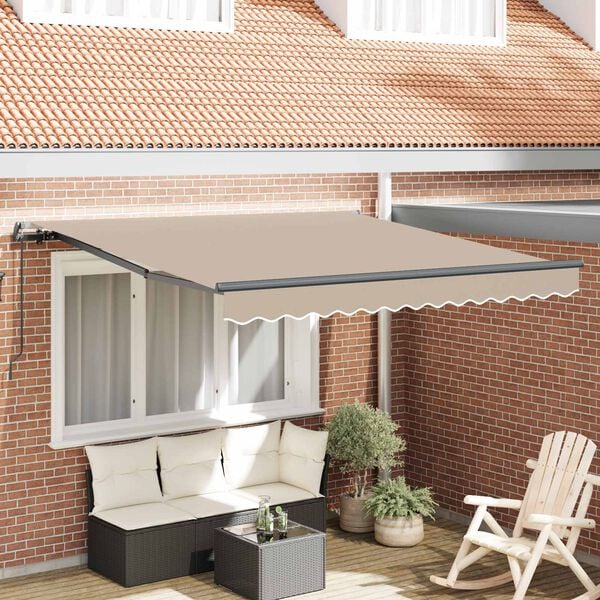 vidaXL Cortina Retractabilă Manual Bej 300 x 250 cm Poliester și oțel