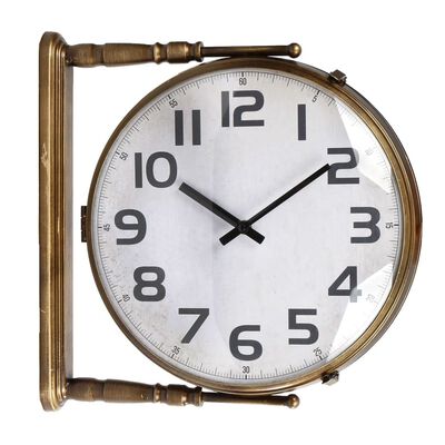 442143 Gifts Amsterdam Station Clock "Prague" Metal Brass 38x10x38 cm