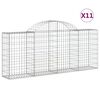 vidaXL Coșuri gabion arcuite 11 buc, 200x30x80/100cm, fier galvanizat