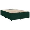 vidaXL Pat box spring cu saltea, verde &icirc;nchis, 140x200 cm, catifea