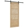 vidaXL Ușă glisantă Natural și Negru 86 x 211 cm Lemn masiv de pin