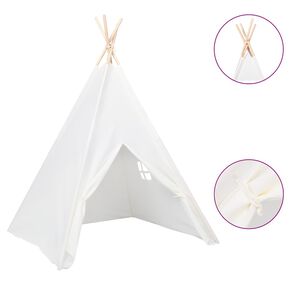 vidaXL Cort de copii teepee cu geantă piersică, alb, 120x120x150 cm,