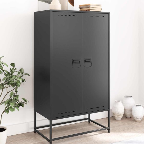 vidaXL M&acirc;nere pentru dulap Negru 85 x 45 mm Metal