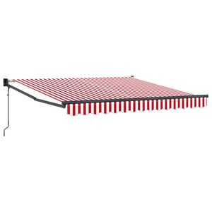 vidaXL Cortina Retractabilă Roșu și Alb 350 x 250 cm