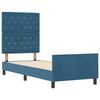 vidaXL Pat cu arcuri cu headboard Albastru &icirc;nchis 80 x 200 cm Catifea