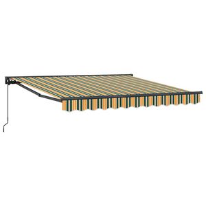 vidaXL Cortina Retractabilă Manual Verde și galben 350 x 250 cm