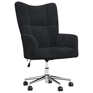 vidaXL Scaun de relaxare, negru, catifea