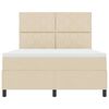 vidaXL Pat cu arcuri cu saltea cu headboard Crem 160 x 200 cm țesătură