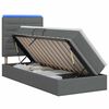 vidaXL Pat cu LED și saltea Gri &icirc;nchis 100 x 200 cm Țesătură