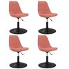 vidaXL Scaune de masă pivotante, 4 buc, roz, catifea