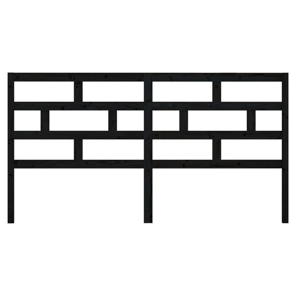 vidaXL Tăblie de pat, negru, 186x4x100 cm, lemn masiv de pin