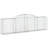 vidaXL Coș gabion arcuit, 300x30x80/100 cm, fier galvanizat