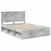 vidaXL Cadru de pat cu headboard Beton 140 x 190 cm Lemn de pin masiv
