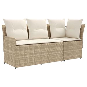 vidaXL Canapea cu braț &icirc;n grădină cu canapea colțară 2 Bucată Ratan PE