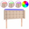 vidaXL Tăblie de pat cu LED, cappuccino 83x16x78/88 cm piele ecologică