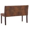 vidaXL Bancă, maro, 120 cm, velur ecologic