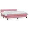 vidaXL Pat box spring cu saltea, roz, 180x210 cm, catifea