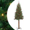vidaXL Brad de Crăciun subțire Verde 180 cm PVC și lemn de PIN masiv
