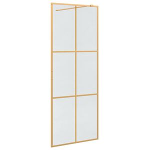 vidaXL Zid de duș walk-in Auriu 80 x 195 cm sticlă securizată