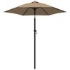 vidaXL Umbrelă de soare, gri taupe, 200 x 224 cm, aluminiu