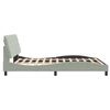 vidaXL Cadru de pat cu LED fără saltea, gri deschis, 160x200 cm, catifea