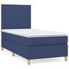 vidaXL Pat box spring cu saltea, albastru, 100x200 cm, textil