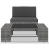 vidaXL Set mobilier de grădină, 2 piese, gri, poliratan