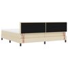 vidaXL Pat boxspring cu saltea cu saltea Crem 200 x 200 cm țesătură