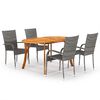 vidaXL Set mobilier de grădină, 5 piese, gri