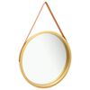 vidaXL Oglindă de perete cu o curea, 60 cm, auriu