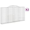 vidaXL Coșuri gabion arcuite 2 buc. 300x30x160/180 cm fier galvanizat