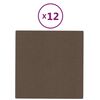 vidaXL Panouri de perete 12 buc. maro 30x30 cm material textil 1,08 m&sup2;