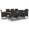 vidaXL Set mobilier de grădină, 9 piese, poliratan
