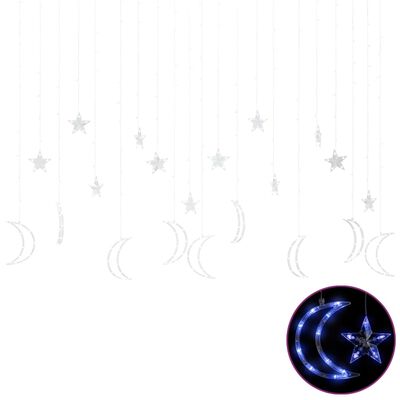 vidaXL Lumini lună și stele, 345 LED-uri, albastru, cu telecomandă