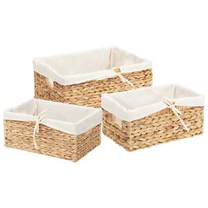 vidaXL Coșuri de depozitare 3 pcs natural 40 x 30 x 18 cm