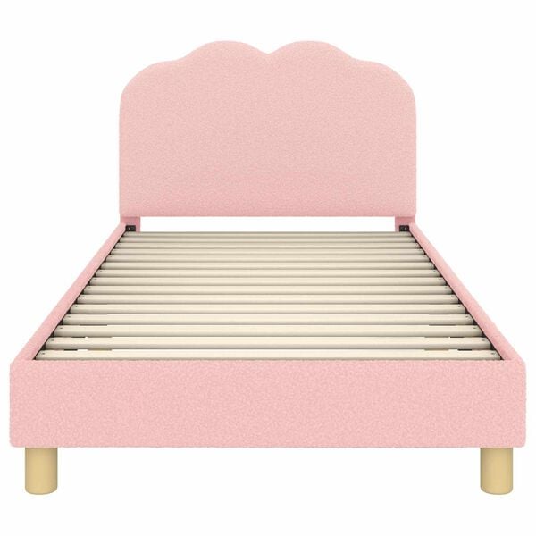 vidaXL Cadru de pat pentru copii cu spătar Roz 90 x 200 cm