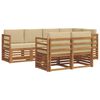 vidaXL Set de canapele de exterior 7 buc. Natural și Bej Poliester