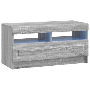 vidaXL Cabinet TV cu LED Sonoma gri Lemn prelucrat