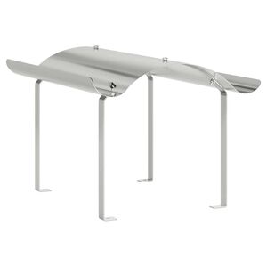 vidaXL Capac pentru Șemineu Argintiu 59,5 x 50 x 36,5 cm