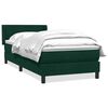 vidaXL Pat box spring cu saltea, verde &icirc;nchis, 80x210 cm, catifea