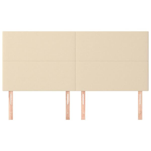 vidaXL Tăblie de pat crem 160x5x118/128 cm, material textil