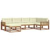 vidaXL Set de canapele de exterior 6 buc. Natural și Crem