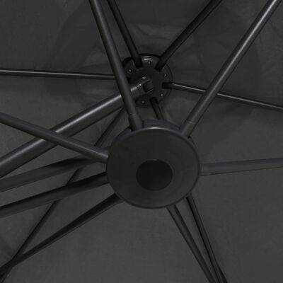 vidaXL Umbrelă soare de exterior, stâlp din oțel, antracit, 300x250 cm