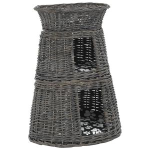 vidaXL Set coșuri pisici, perne, 3 piese, gri, 47x34x60 cm, răchită