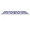 vidaXL Copertină retractabilă albastru/alb, 4,5x3 m, textil/aluminiu