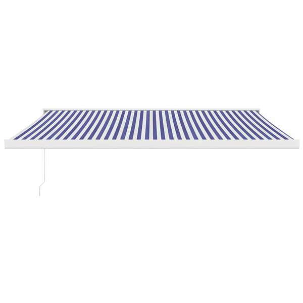vidaXL Copertină retractabilă albastru/alb, 4,5x3 m, textil/aluminiu