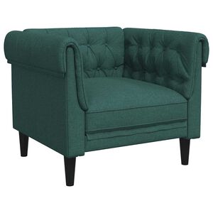 vidaXL Fotoliu Chesterfield verde &icirc;nchis, material textil